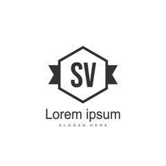 Initial letter SV Logo Template. Minimalist letter logo