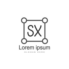 Initial letter SX Logo Template. Minimalist letter logo