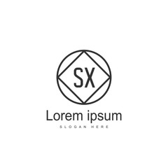 Initial letter SX Logo Template. Minimalist letter logo