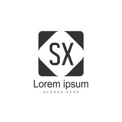 Initial letter SX Logo Template. Minimalist letter logo