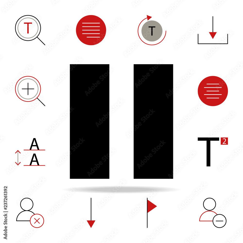 Poster pause music icon. text editor icons universal set for web and mobile