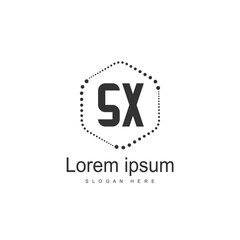 Initial letter SX Logo Template. Minimalist letter logo