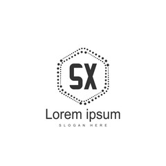 Obraz premium Initial letter SX Logo Template. Minimalist letter logo