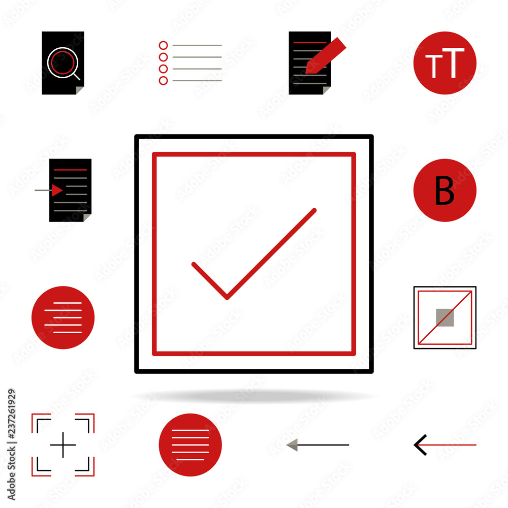 Poster check mark ok icon. text editor icons universal set for web and mobile