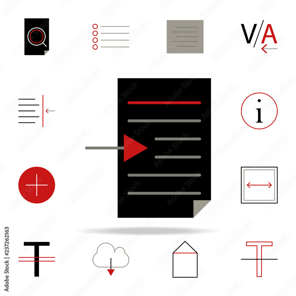 Poster text right icon. text editor icons universal set for web and mobile