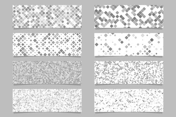 Abstract modern diagonal rounded square pattern banner background set - vector graphic design