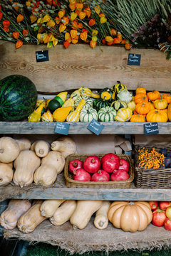 Fruits and vegetables on counter