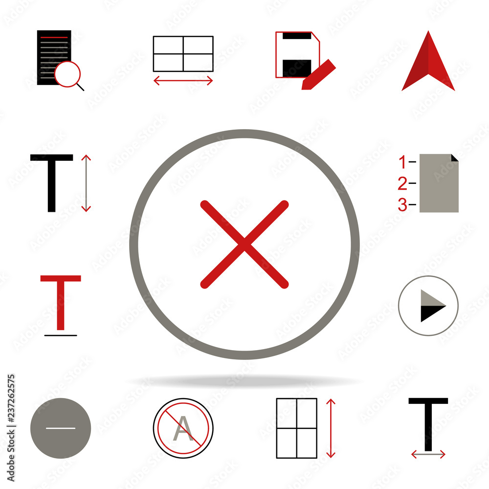 Poster ban delete icon. text editor icons universal set for web and mobile