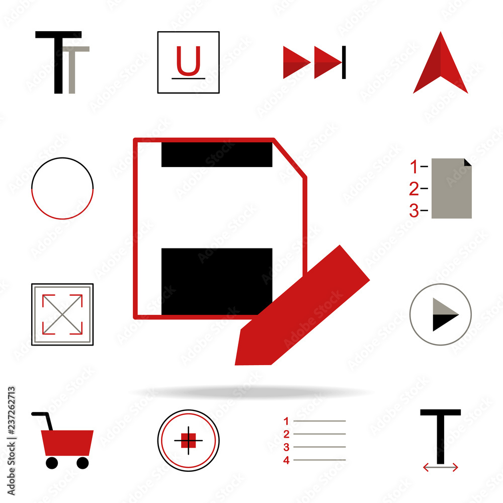 Poster disk pencil icon. text editor icons universal set for web and mobile