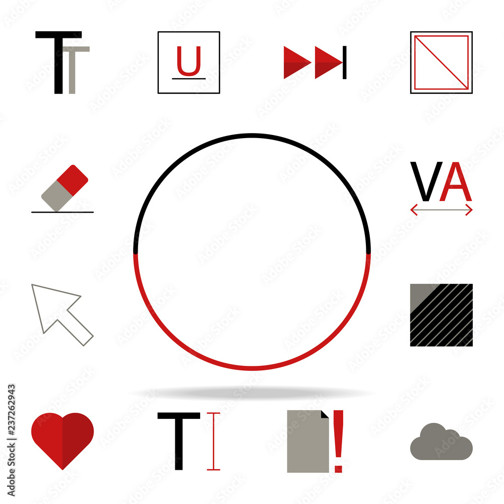Poster ellipse circle icon. text editor icons universal set for web and mobile