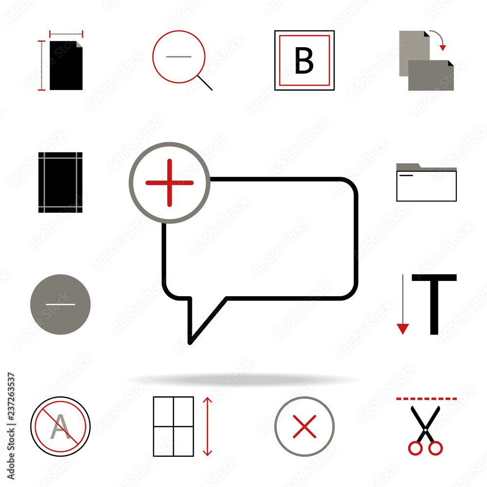 Poster comment add icon. text editor icons universal set for web and mobile