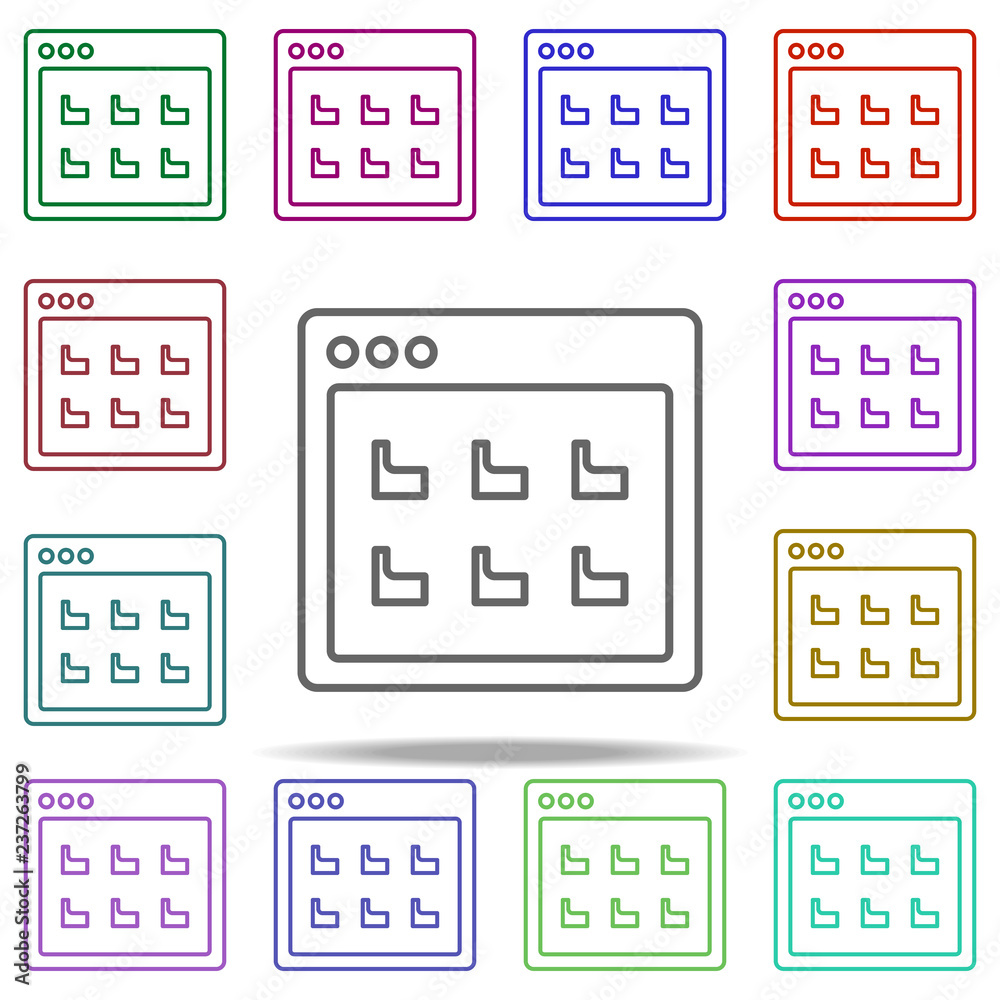 Poster browser file library webpage icon. elements of browser in multi color style icons. simple icon for w