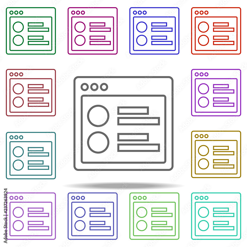 Poster browser chart webpage icon. elements of browser in multi color style icons. simple icon for websites