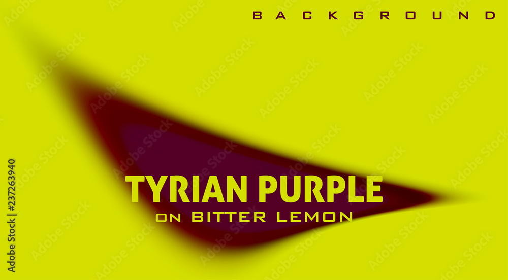 Poster Purple on lemon color background with blurred rounded shape. Vector graphic pattern