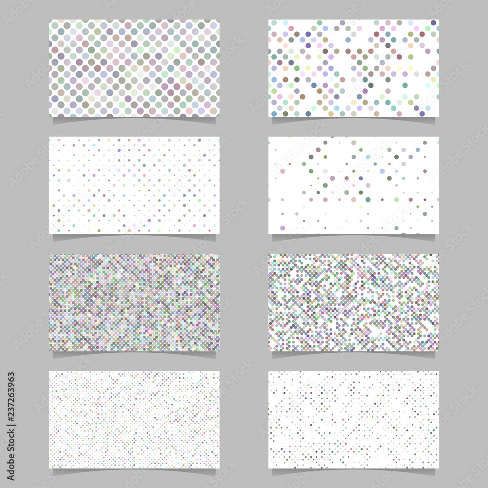 Poster abstract dot pattern card background template set - vector graphic design
