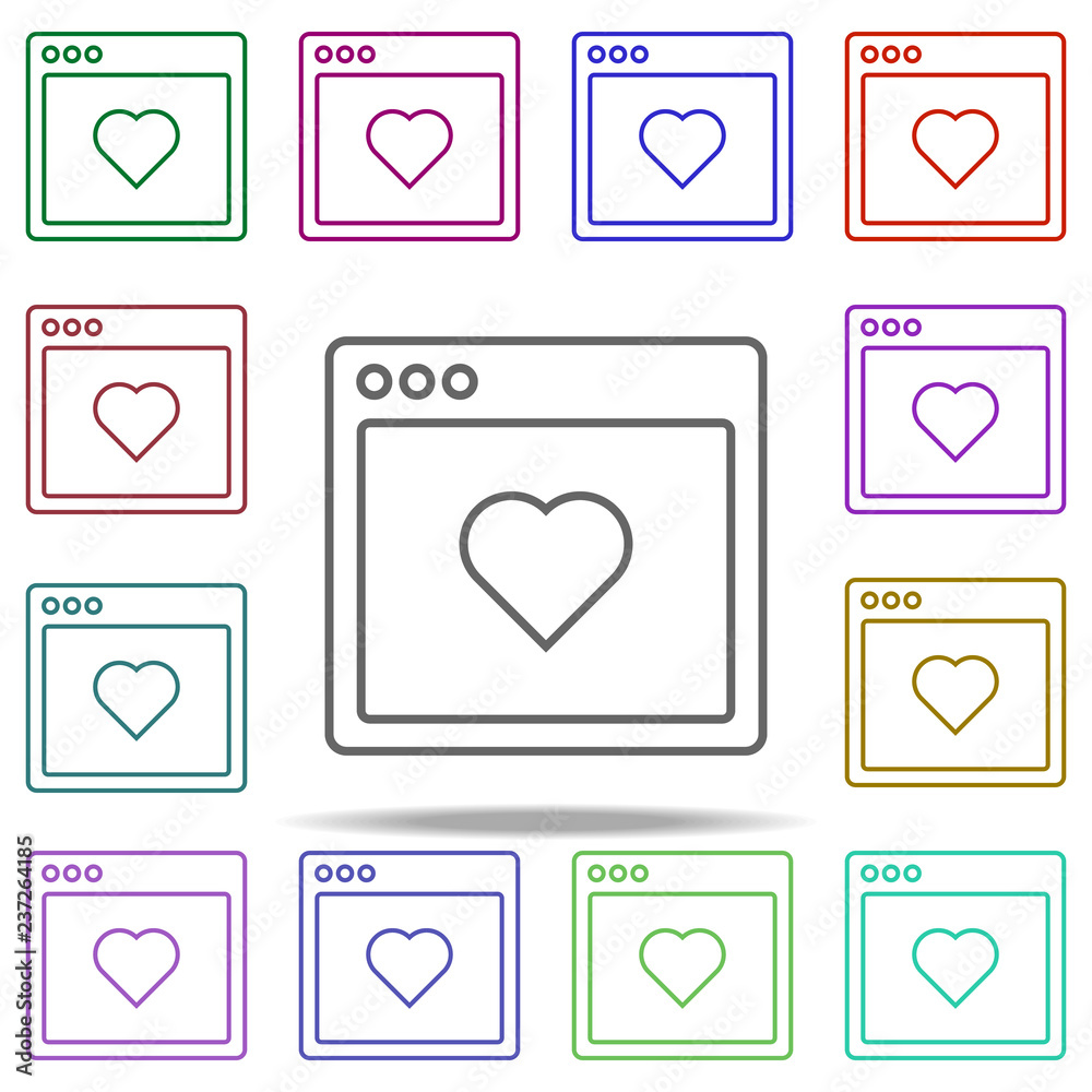 Poster browser favorite webpage icon. elements of browser in multi color style icons. simple icon for websi