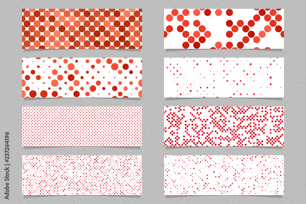 Wall mural modern abstract red dot pattern banner background template set - vector graphic design