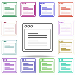 browser double paragraph webpage icon. Elements of browser in multi color style icons. Simple icon for websites, web design, mobile app, info graphics