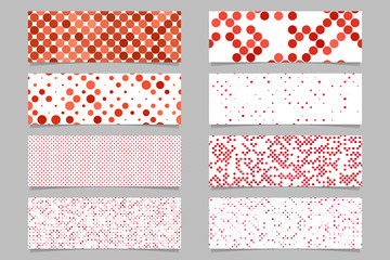 Modern abstract red dot pattern banner background template set - vector graphic design