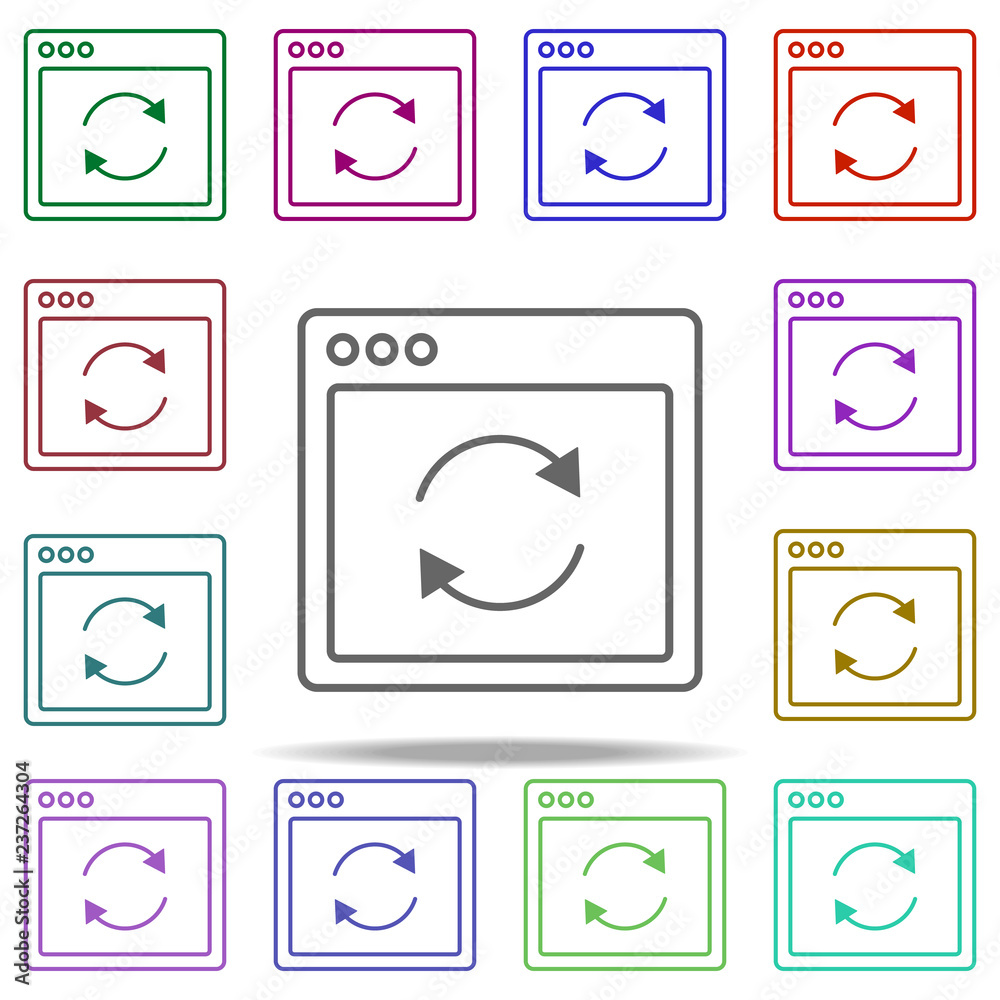 Poster browser refresh webpage icon. elements of browser in multi color style icons. simple icon for websit