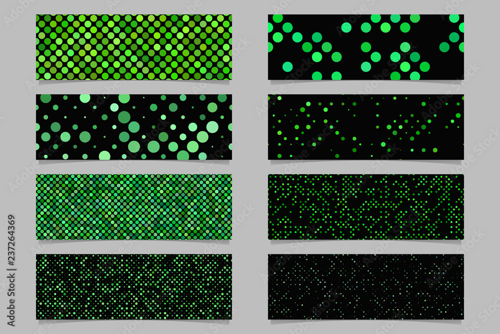 Poster modern abstract green dot pattern banner background template set - vector graphic design