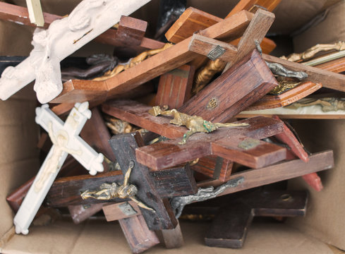 box of crucifixes