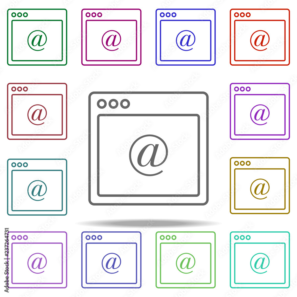 Poster browser email webpage icon. elements of browser in multi color style icons. simple icon for websites
