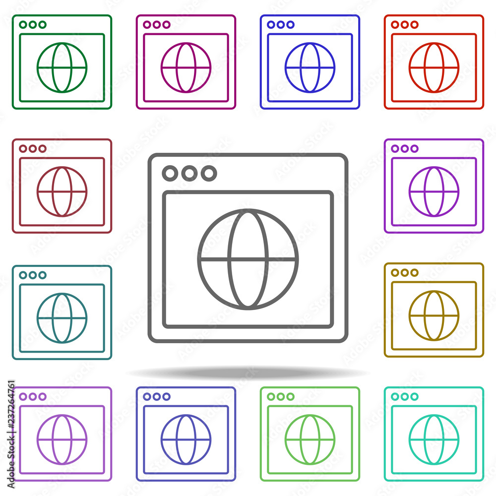 Poster browser internet webpage icon. elements of browser in multi color style icons. simple icon for websi