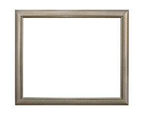 Silver picture frame on white background 