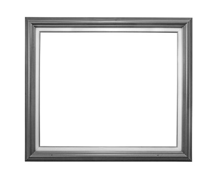 Silver picture frame on white background 