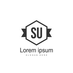 Initial letter SU Logo Template. Minimalist letter logo