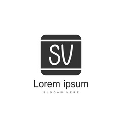 Initial letter SV Logo Template. Minimalist letter logo