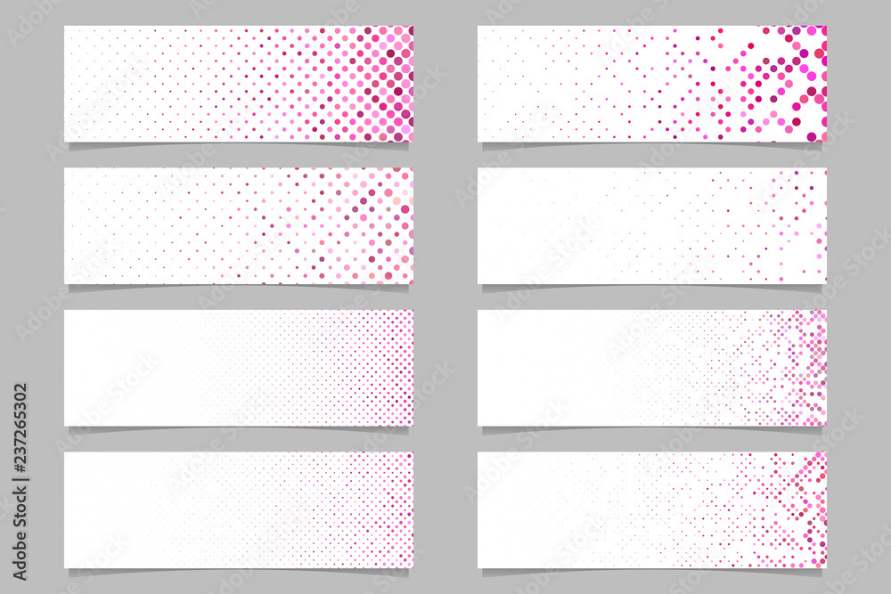 Poster modern abstract dot pattern banner background template set - vector design