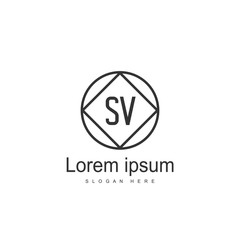Initial letter SV Logo Template. Minimalist letter logo
