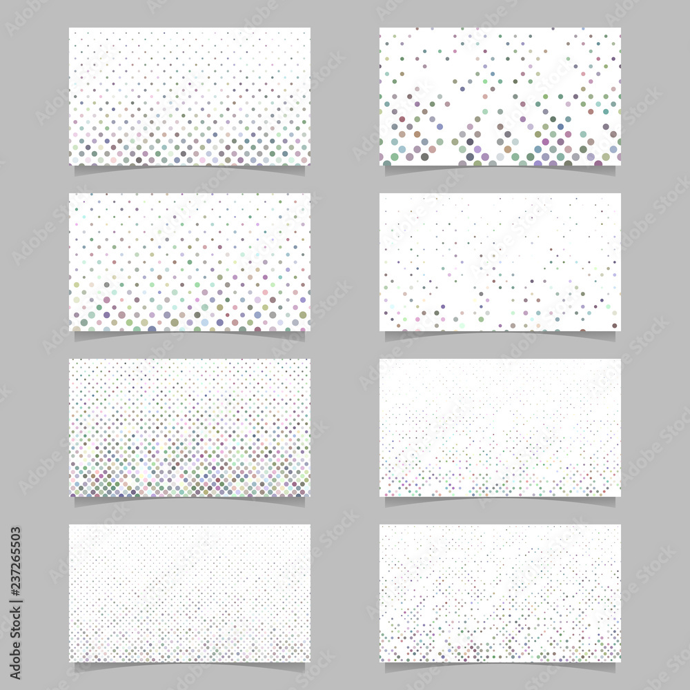 Wall mural geometrical card background set - vector template designs with dot pattern