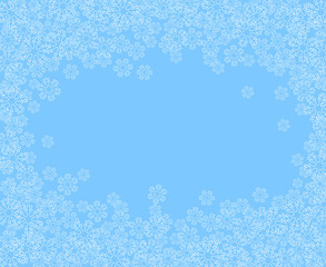 Christmas snowflakes blank frame vector illustration