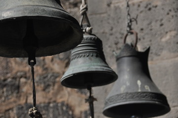 Mass bells in the old rock town of Vardzia in Georgia.