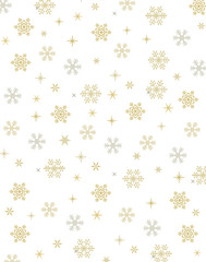 Golden snowflakes Christmas vector background illustration