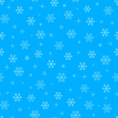 Blue snowflakesl Christmas seamless pattern