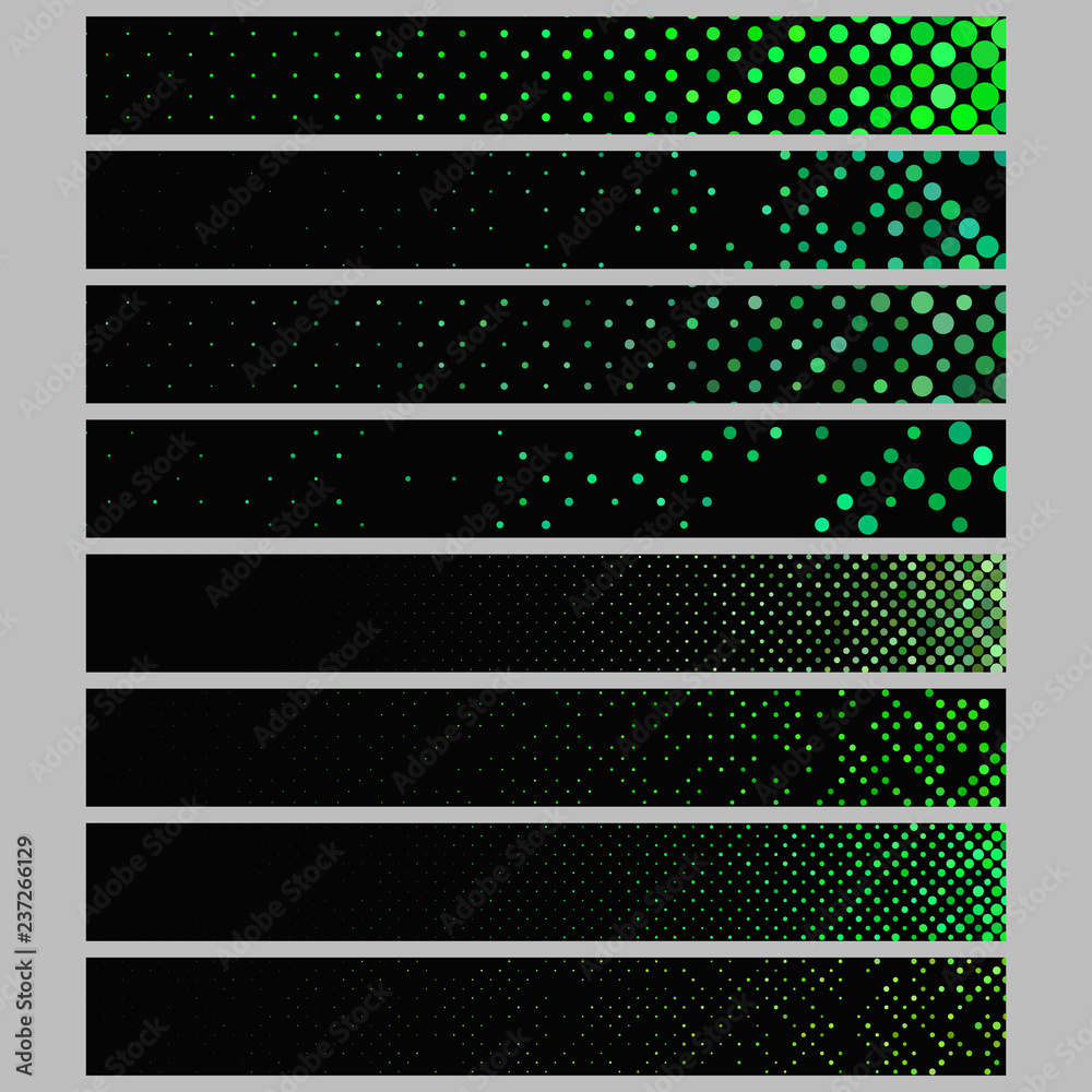 Poster color abstract dot pattern rectangular web banner background template design set