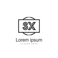 Initial letter SX Logo Template. Minimalist letter logo