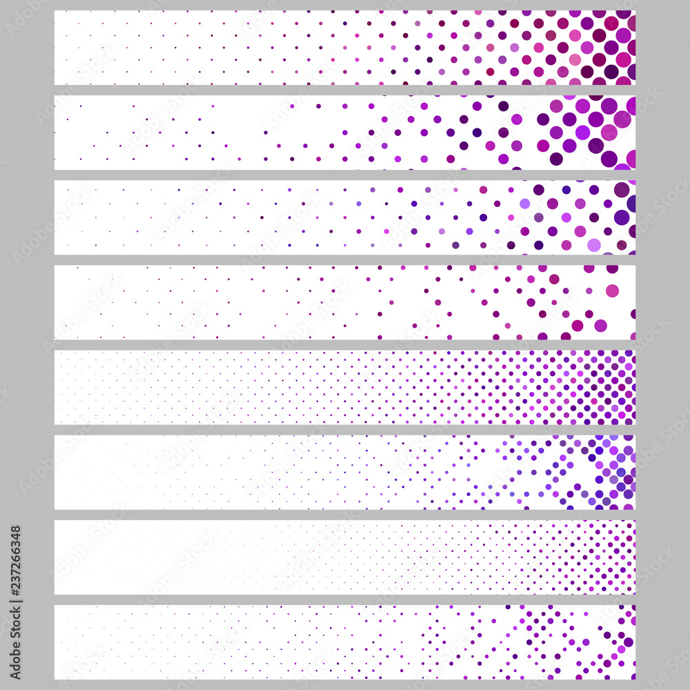 Poster banner background design set - abstract vector rectangular dot pattern template