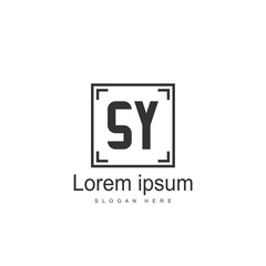 Initial letter SY Logo Template. Minimalist letter logo