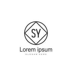 Initial letter SY Logo Template. Minimalist letter logo