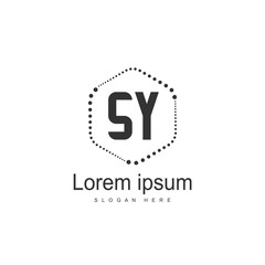 Initial letter SY Logo Template. Minimalist letter logo