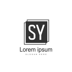 Initial letter SY Logo Template. Minimalist letter logo