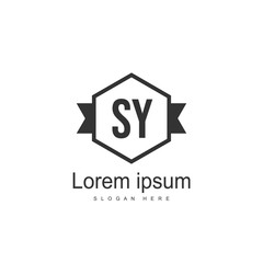 Initial letter SY Logo Template. Minimalist letter logo