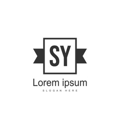Initial letter SY Logo Template. Minimalist letter logo