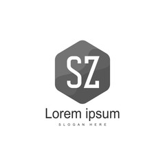 Initial letter SZ Logo Template. Minimalist letter logo