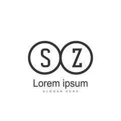 Initial letter SZ Logo Template. Minimalist letter logo